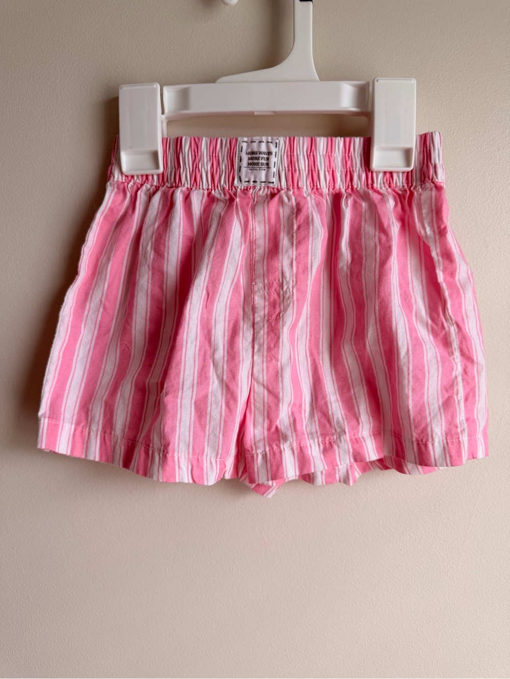 Girls' Pink Striped Elastic-Waist Shorts